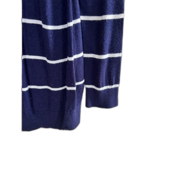 Isabella Oliver Navy White Striped Sweater Womens 1 M 8 Crewneck Longsleeve Top - Picture 3 of 5